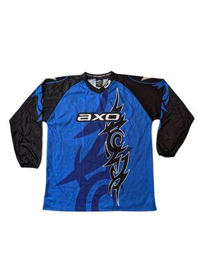 Axo Sport Motocross Vintage Racing Jersey Long Mens Sz L Y2K Tribal Wrap Around